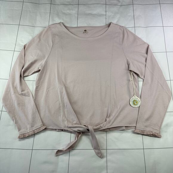 Spartina 449 Top Womens Large Hushed Violet Briella Tie Front Fringe New Classic - Picture 2 of 11